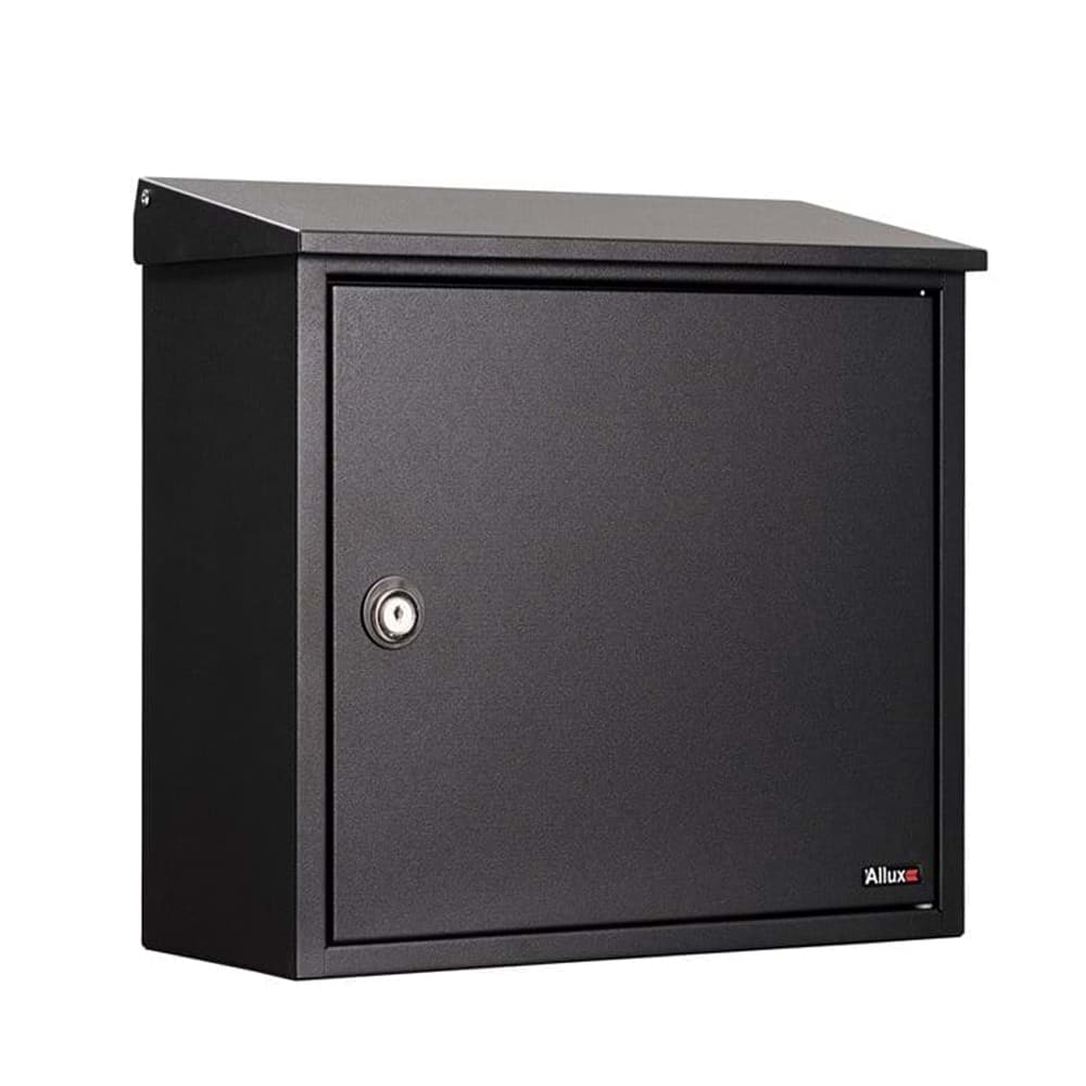 Black Post Box Allux 400 Wall Mounted