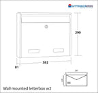 W2 Quick Fix Wall Mounted External Letterbox