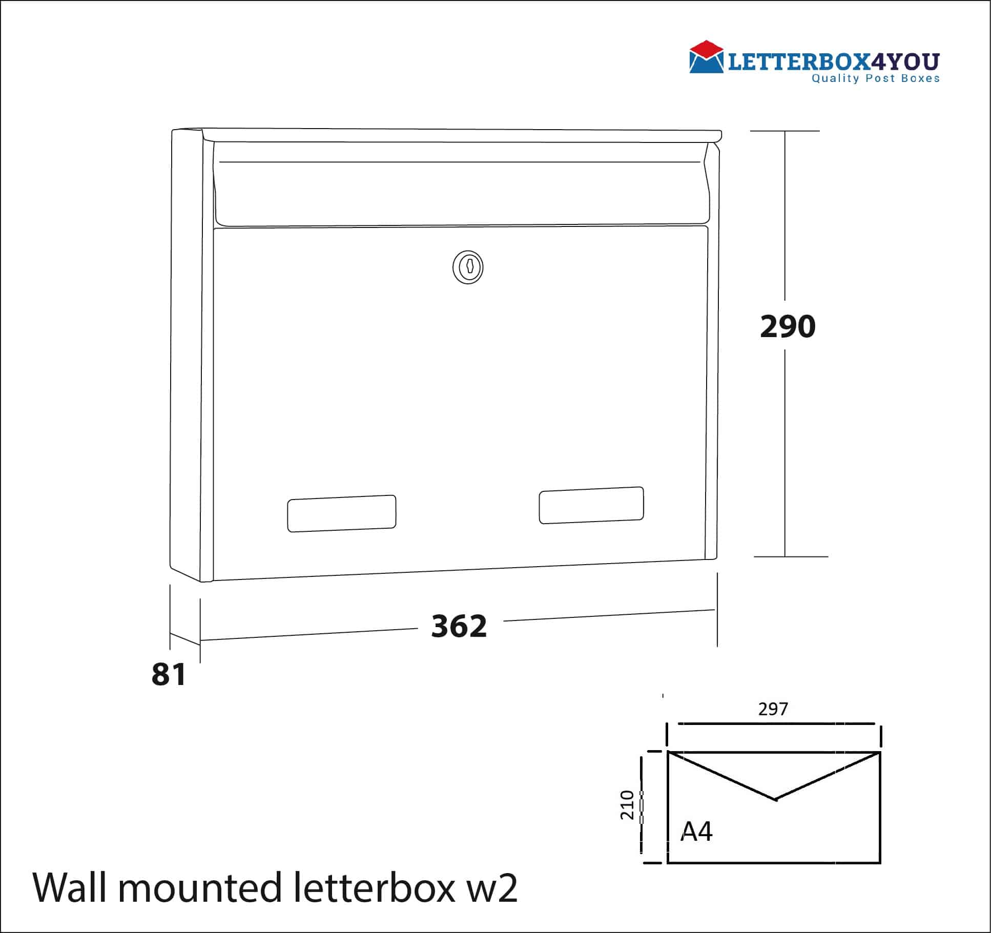 W2 Quick Fix Wall Mounted External Letterbox