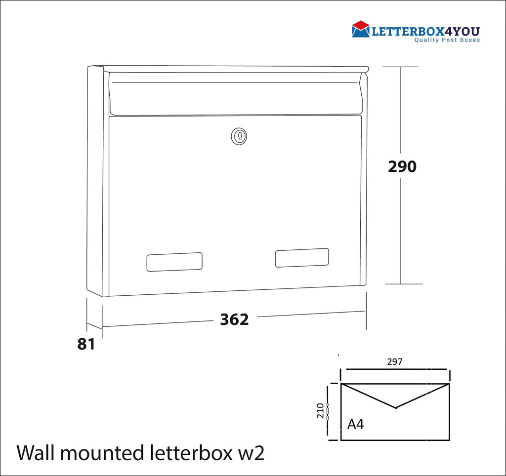 W2 Urban Easy Communal Wall Mounted External/Internal Letterbox