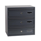 Letterboxes For Flats E1 Dark Grey 3 Bank