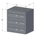 Letterboxes For Flats E1 Wall Mounted 3 Bank Dimensions