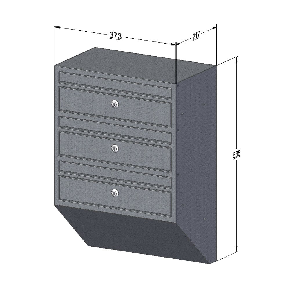 Letterboxes For Flats E1s 3 Bank Drawing