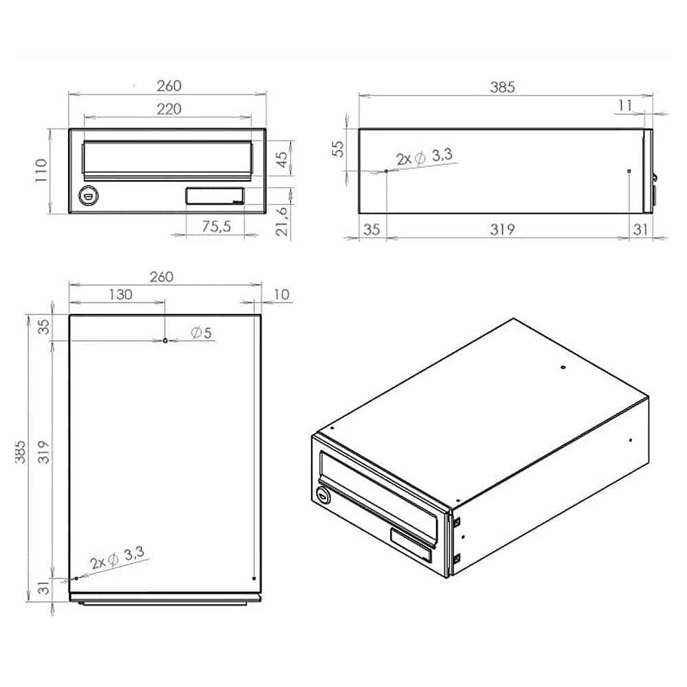 Letterboxes For Flats Lbd 016 Drawing