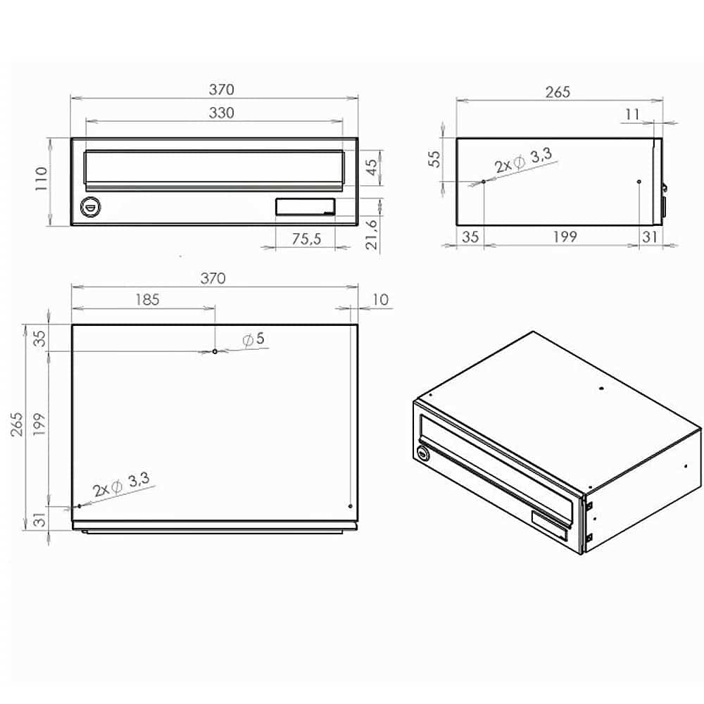 Letterboxes For Flats Lbd 017 Drawing