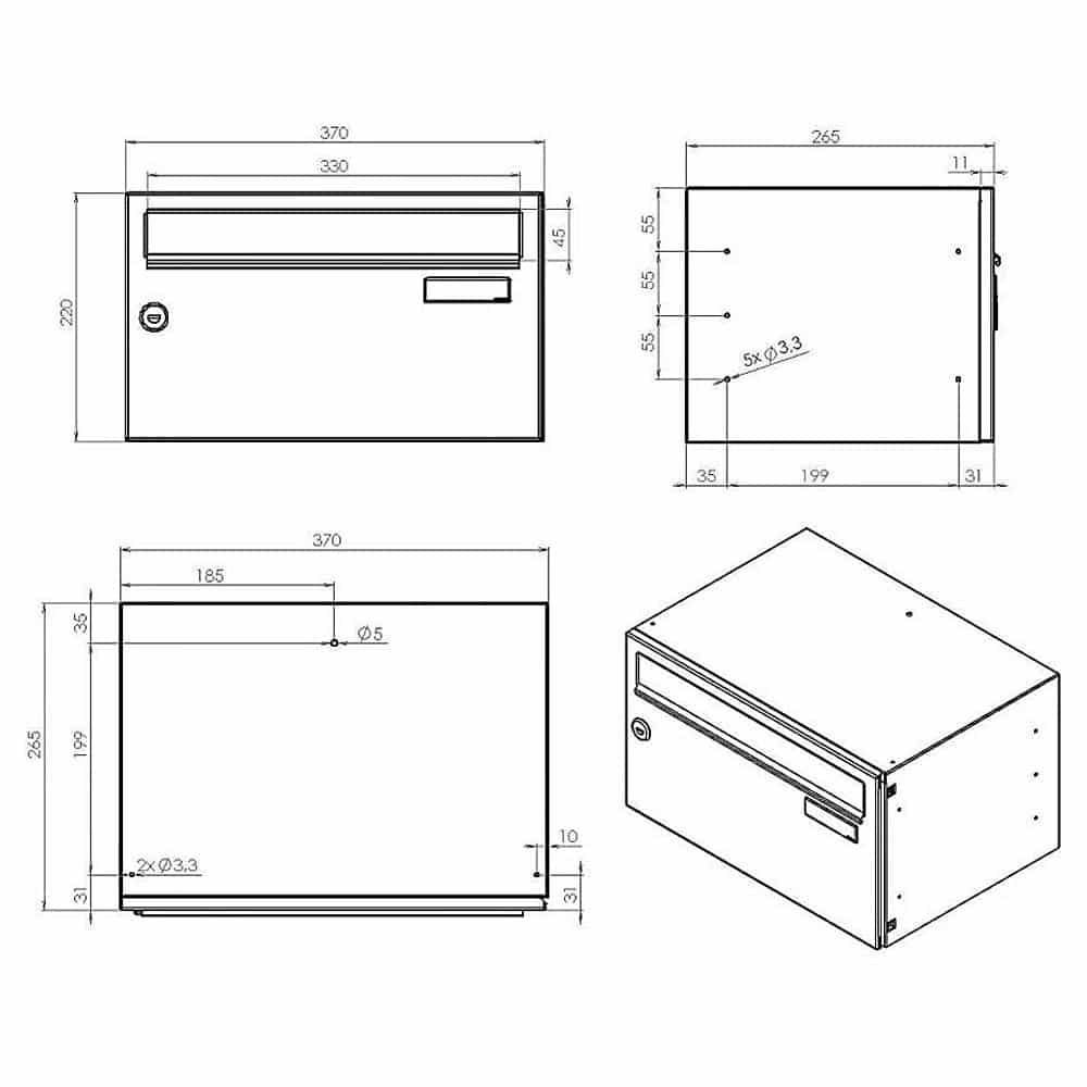 Letterboxes For Flats Lbd 217 Drawing