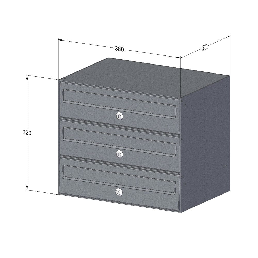 Letterboxes For Flats Mtz 3 Bank Drawing