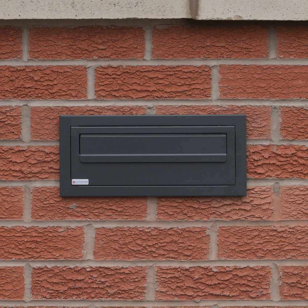 Outdoor Post Boxes For House Muretto Dark Grey Front Lifestyle Image