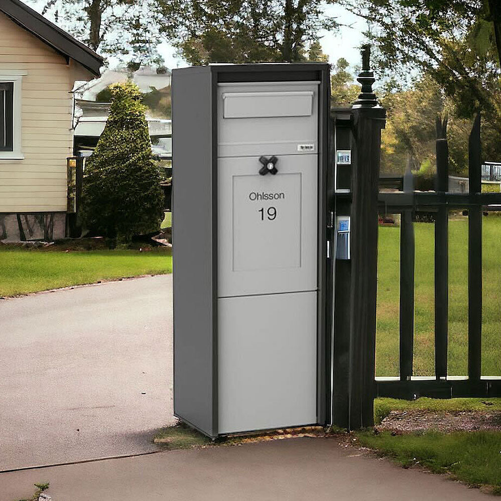Parcel Box Oskar Light Grey Front