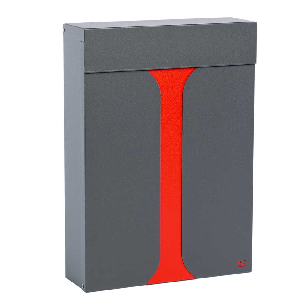 Post Box For House San Martino Grey Red