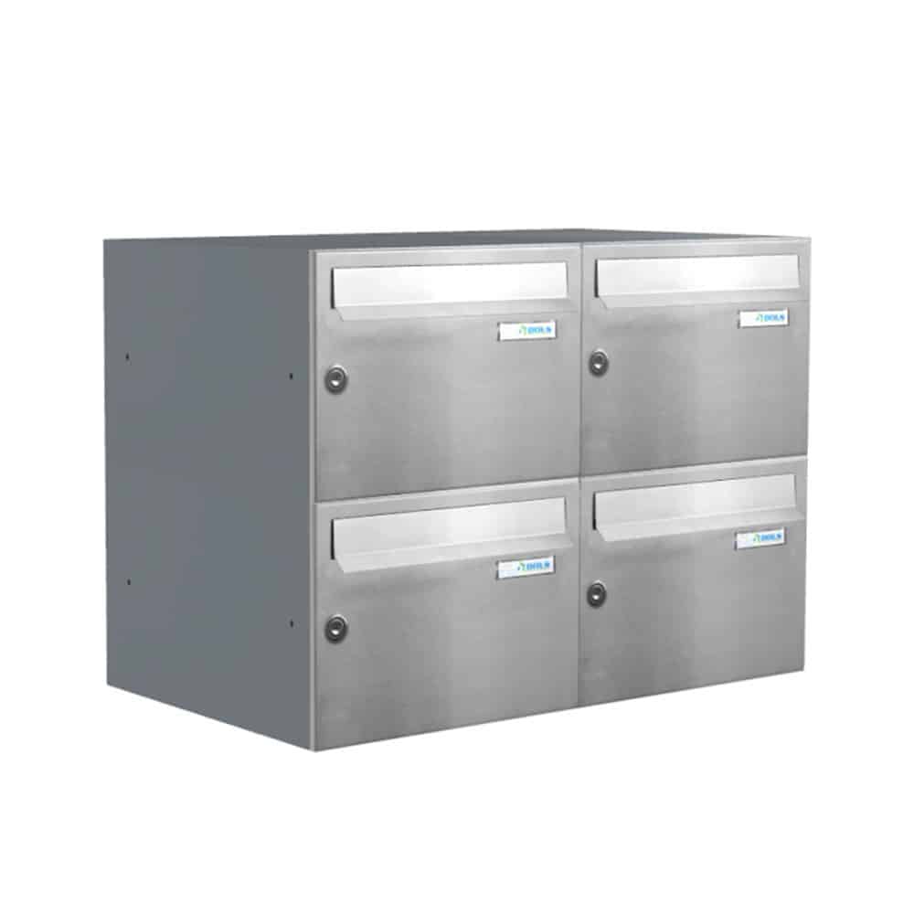 Postboxes For Flats City Hall Lbd 21 Stainles Steel 4 Bank