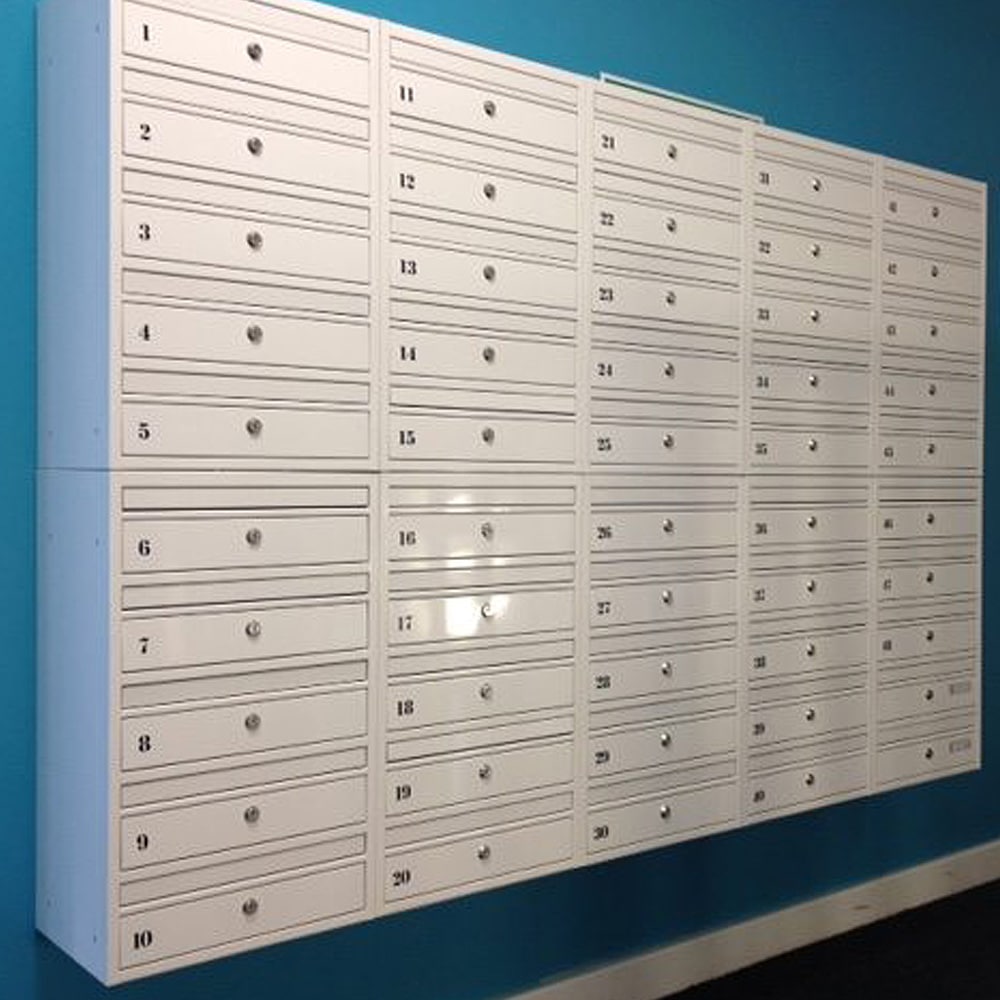 Postboxes For Flats E1 White Multiple Banks