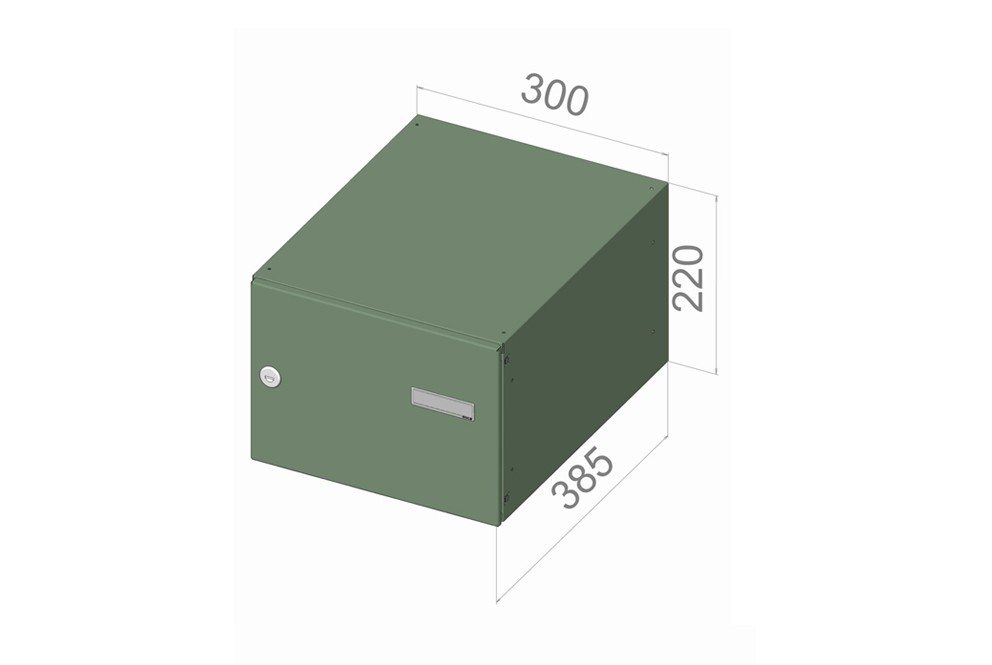 City Hall LBD-24 Through The Wall High Capacity Post Boxes single with dimensions