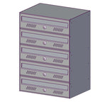 MTZ Recessed mounted multi occupancy postboxes - Bank of 5