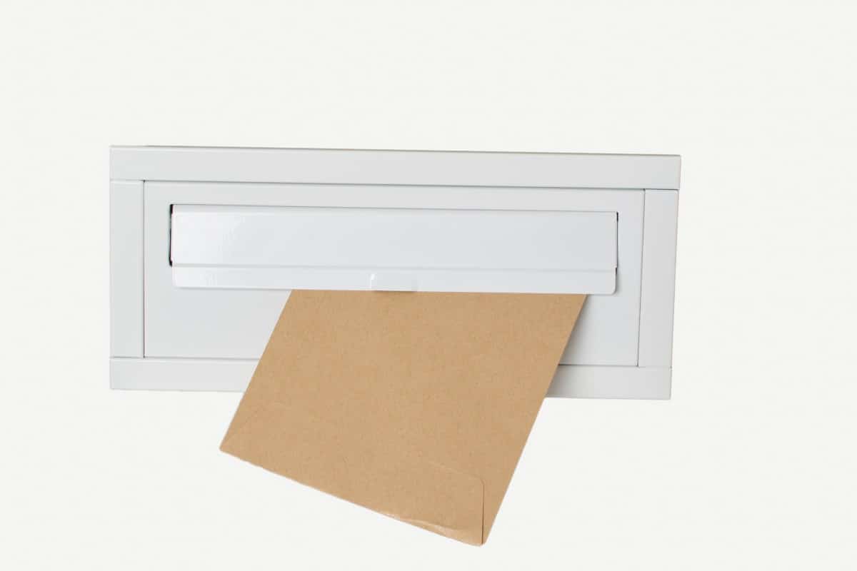 White through the wall post boxes