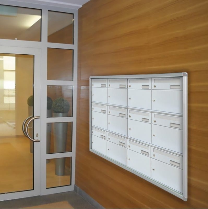 recessed wall mounted easybox bank 8 parcel box