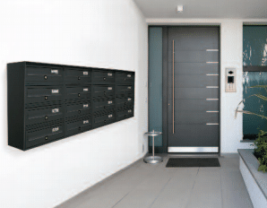 Wall Mounted Post Boxes for Flats External Locking Anthracite Grey - Tocco Di Italia Slim