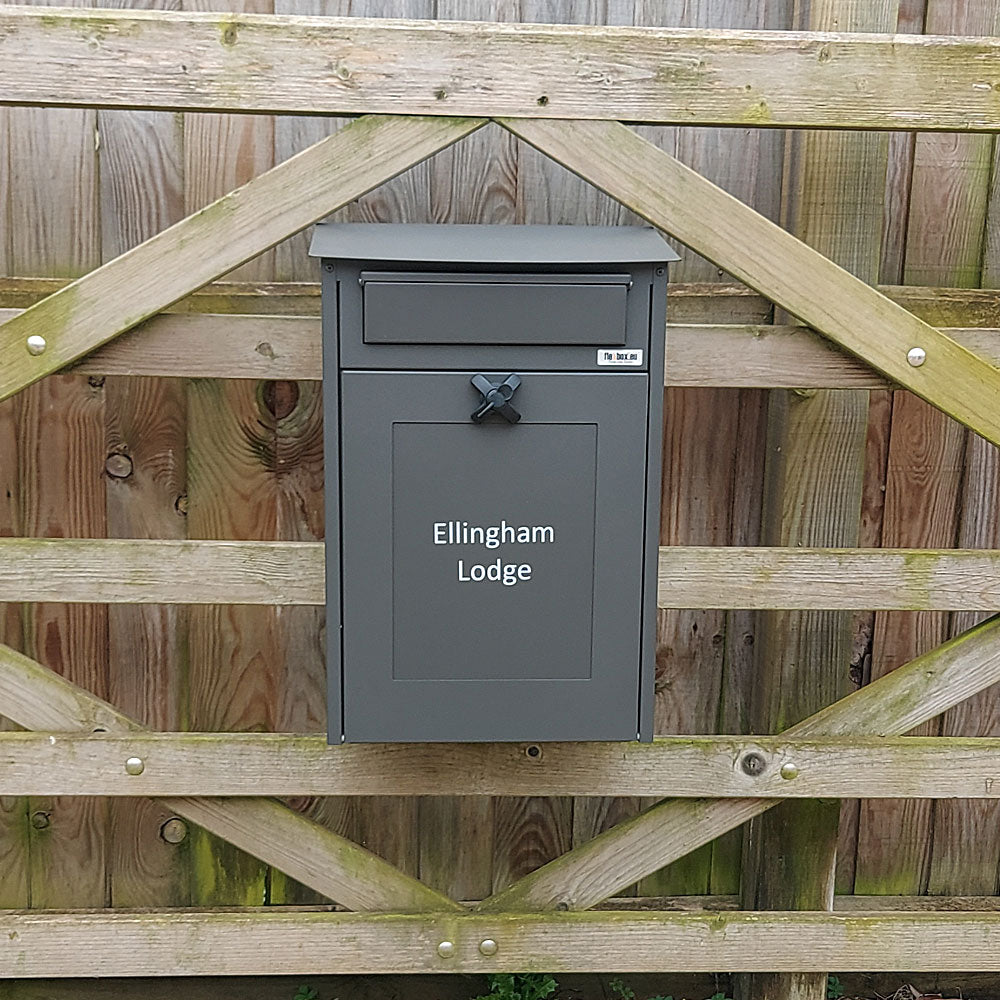 Wall Mounted Letterbox Albert In Dark Grey Lifestyle Image