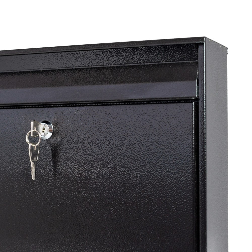 Wall Mounted Post Box W2 Black Gloss